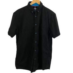 Ditch Plains by Ricky Singh Black Casual Shirt Men’s Button Down 100% Cotton L